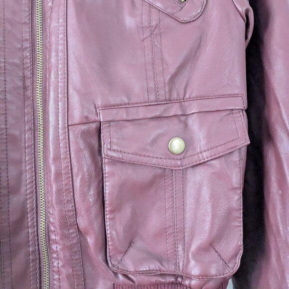 Faux Leather Jacket Cropped - Picture 3 of 9